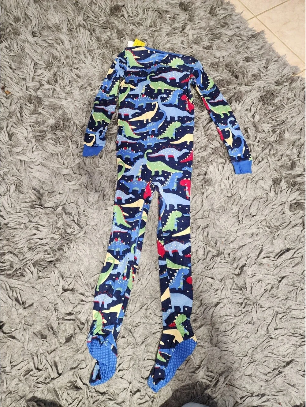 The Children's Place Boys 4T Blue Dinosaur Print One Piece Zip Pajamas